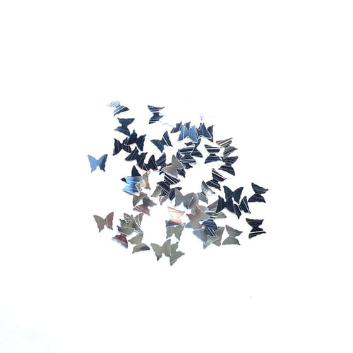 Bright Silver Butterflies - The Unicorn's DenNail Art