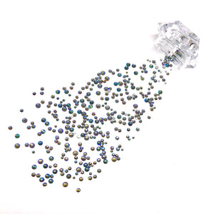 Mixed Sizes Black Diamond AB - 300 Nail Crystals - The Unicorn's DenCrystals