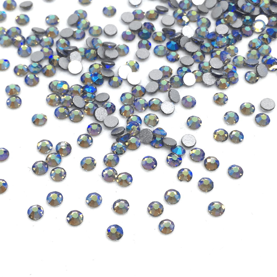 SS8 Black Diamond AB Flatback Crystals - 500 Crystals - The Unicorn's DenCrystals