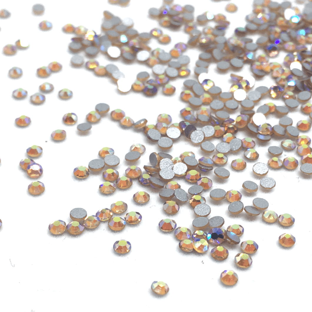 SS6 Peach AB Flatback Crystals - 500 Crystals - The Unicorn's DenCrystals
