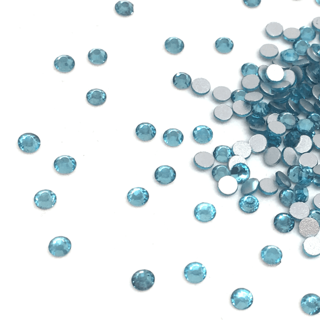 SS10 Aquamarine Flatback Crystals - 300 Crystals - The Unicorn's DenCrystals