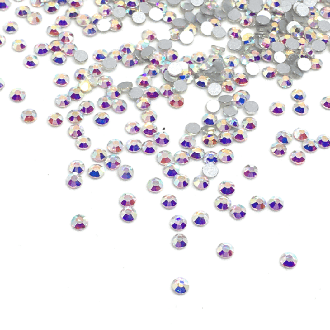 SS8 Crystal AB Flatback Crystals - 1000 Crystals - The Unicorn's DenCrystals