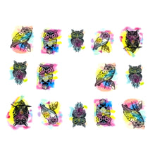 Neon Owls - Water Decals for Nails - The Unicorn's DenWater Decals