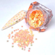 Orange Pastel Iridescent Stars - The Unicorn's DenNail Art