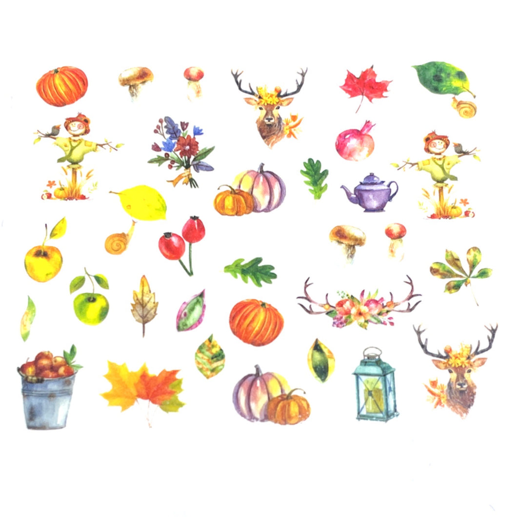Autumn Harvest - Water Decals for Nails - The Unicorn's Den