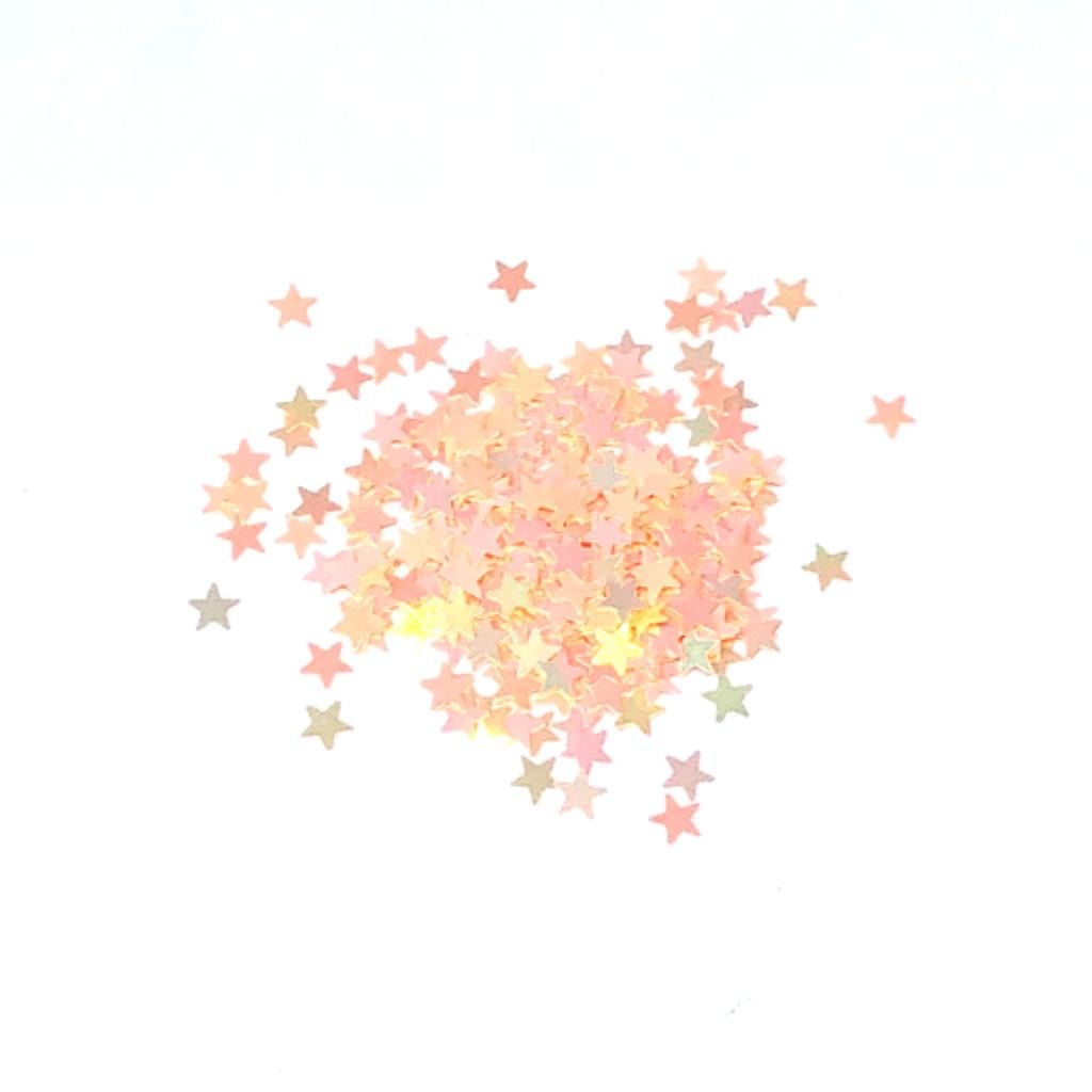 Orange Pastel Iridescent Stars - The Unicorn's DenNail Art