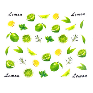 Lemon and Lime - Water Decals for Nails - The Unicorn's DenWater Decals