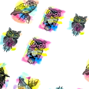 Neon Owls - Water Decals for Nails - The Unicorn's DenWater Decals