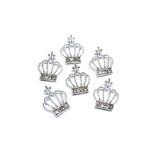 Silver Crown Nail Embellishments with Crystals - The Unicorn's Denembellishments