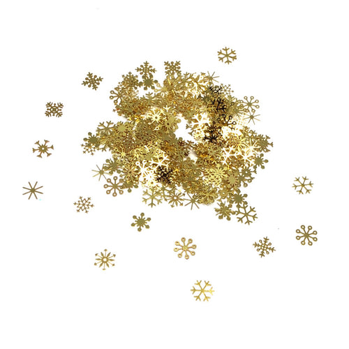 Gold Metal Snowflakes - The Unicorn's DenNail Art