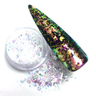 Amethyst/Emerald Unicorn Chrome Flakes - The Unicorn's Denchrome