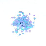 Blue Pastel Iridescent Stars - The Unicorn's DenNail Art