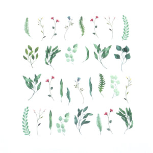 Green Foliage - Water Decals for Nails - The Unicorn's DenWater Decals