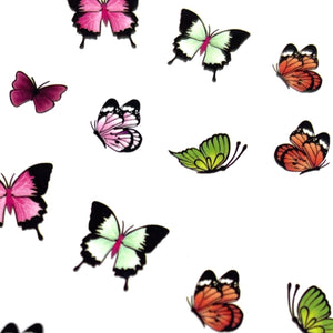 Pink and Green Butterflies - Water Decals for Nails - The Unicorn's DenWater Decals